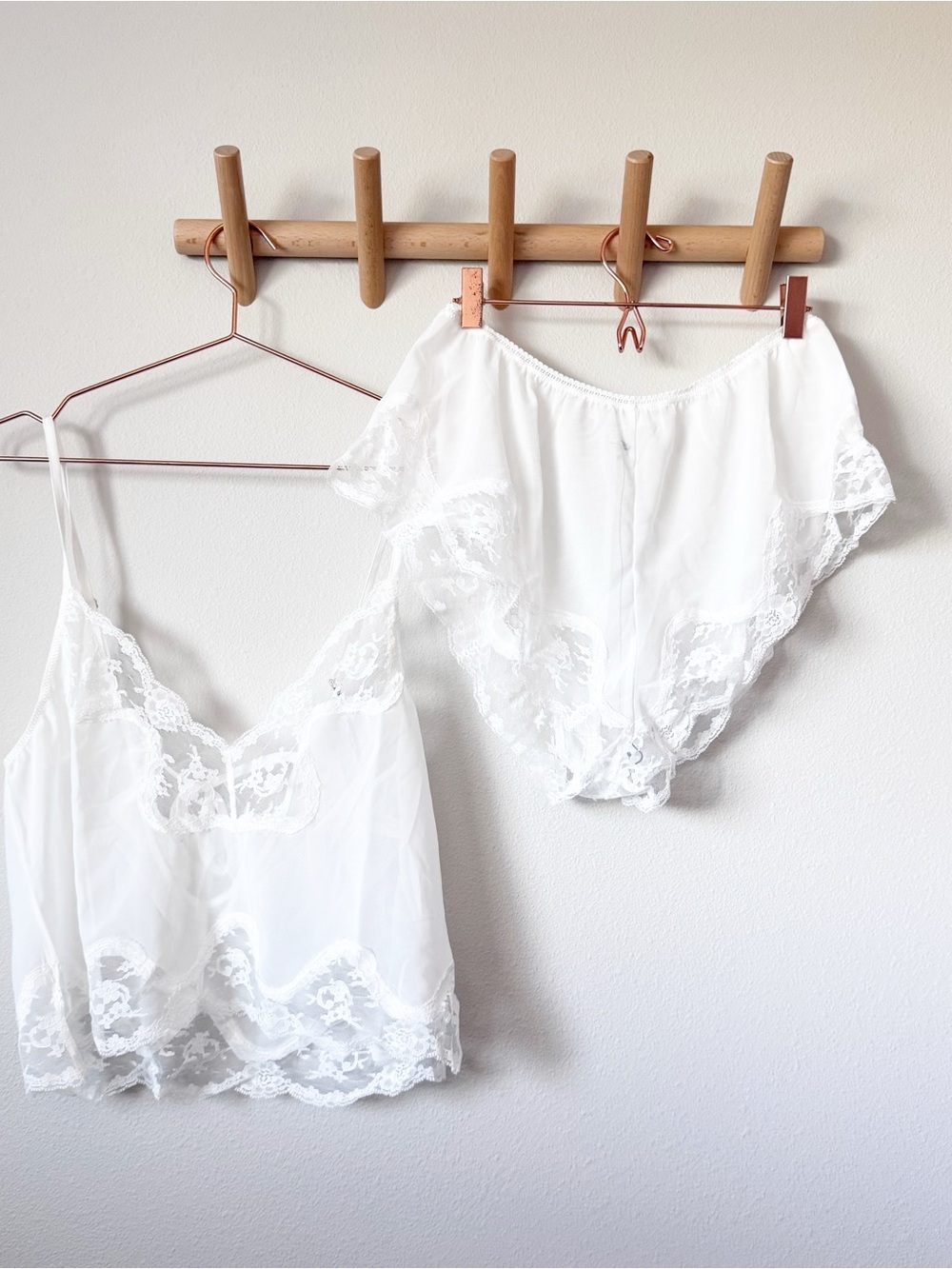 Kat the Label Harley White Lace Camisole & Briefs Set - Feminine Sleepwear